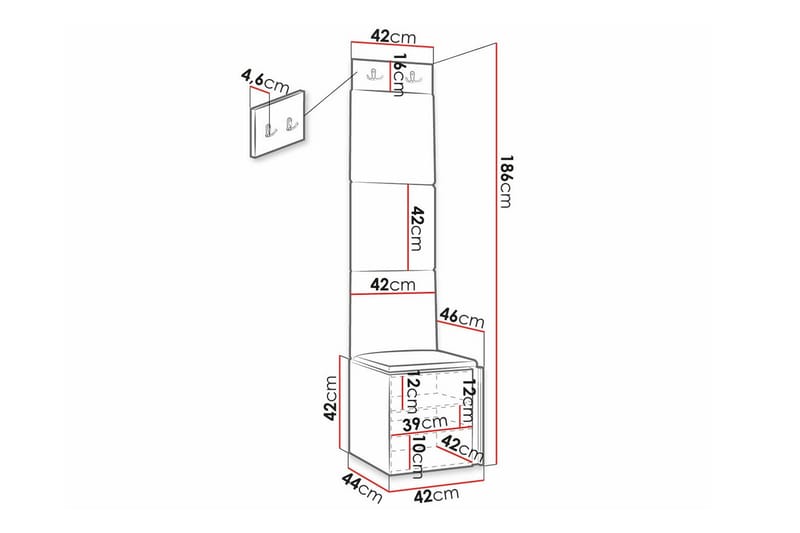 Highboard Dunvegan - Svart - Oppbevaring - Skap - Oppbevaringsskap