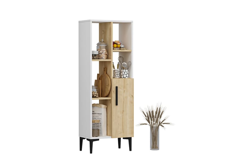 Highboard Ephesus 50x30 cm - Blå/Natur/Hvit - Oppbevaring - Skap - Oppbevaringsskap