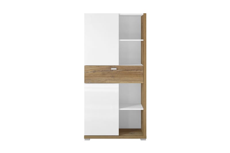 Highboard Erlinda 72x148 cm - Hvit/Natur - Oppbevaring - Skap - Oppbevaringsskap