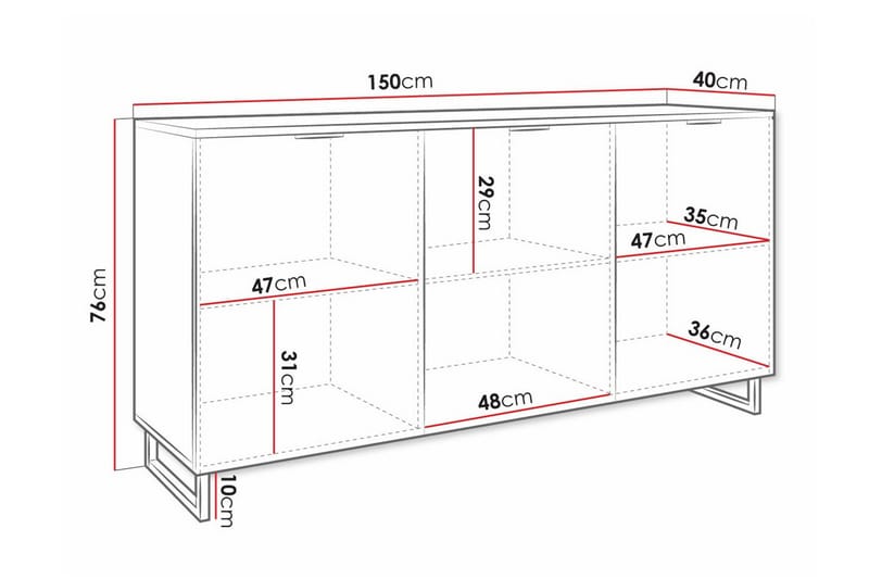 Highboard Galbally - Brun - Oppbevaring - Skap - Oppbevaringsskap