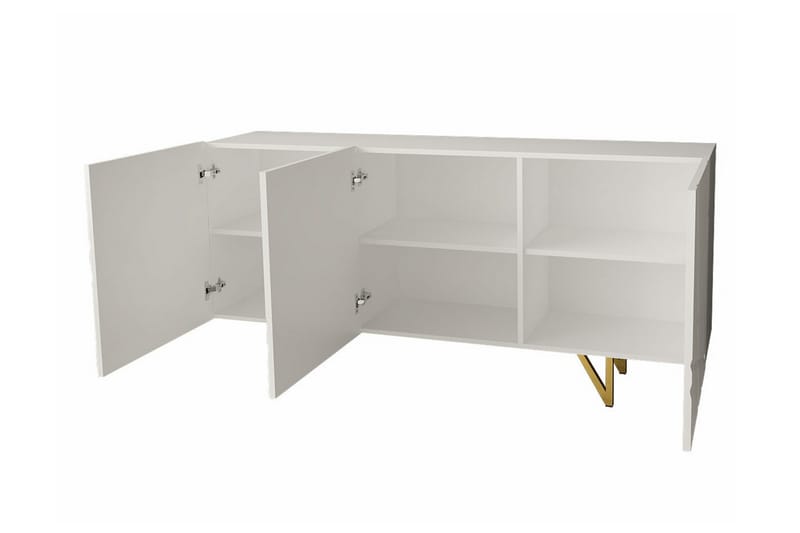 Highboard Glenndale - Hvid - Oppbevaring - Skap - Oppbevaringsskap