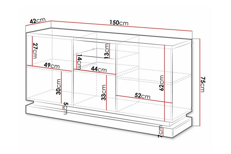 Highboard Juniskär - Hvid - Oppbevaring - Skap - Oppbevaringsskap