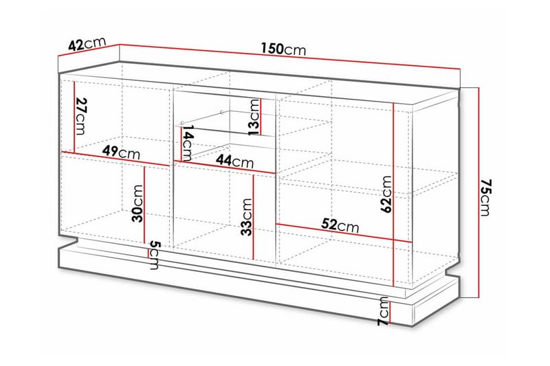 Highboard Juniskär - Hvid - Oppbevaring - Skap - Oppbevaringsskap