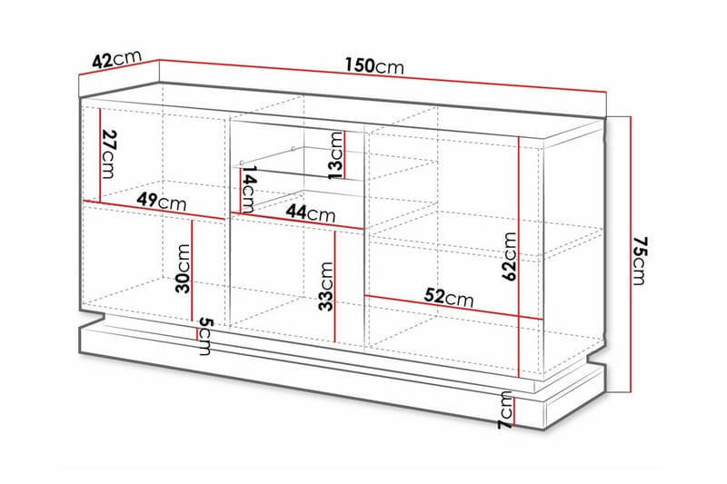 Highboard Juniskär - Hvid - Oppbevaring - Skap - Oppbevaringsskap