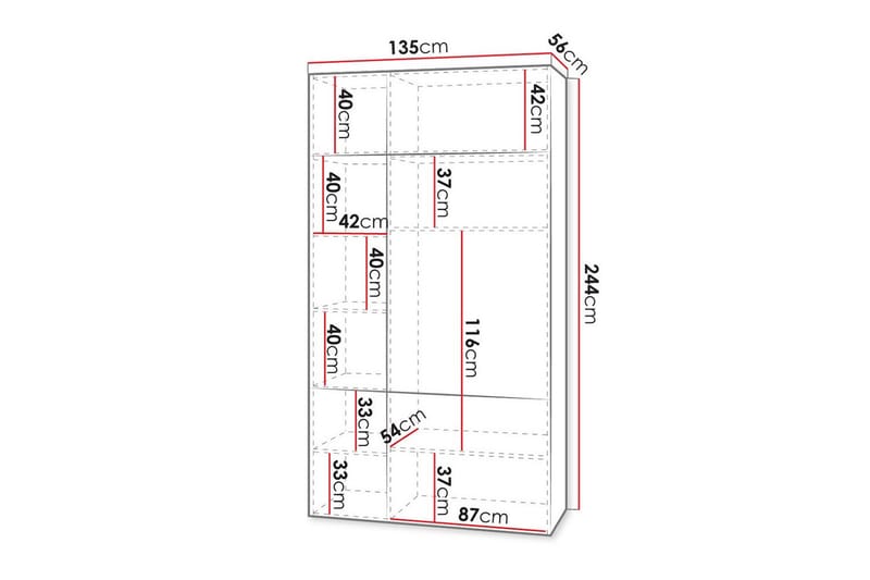 Highboard Juniskär - Hvid - Oppbevaring - Skap - Oppbevaringsskap