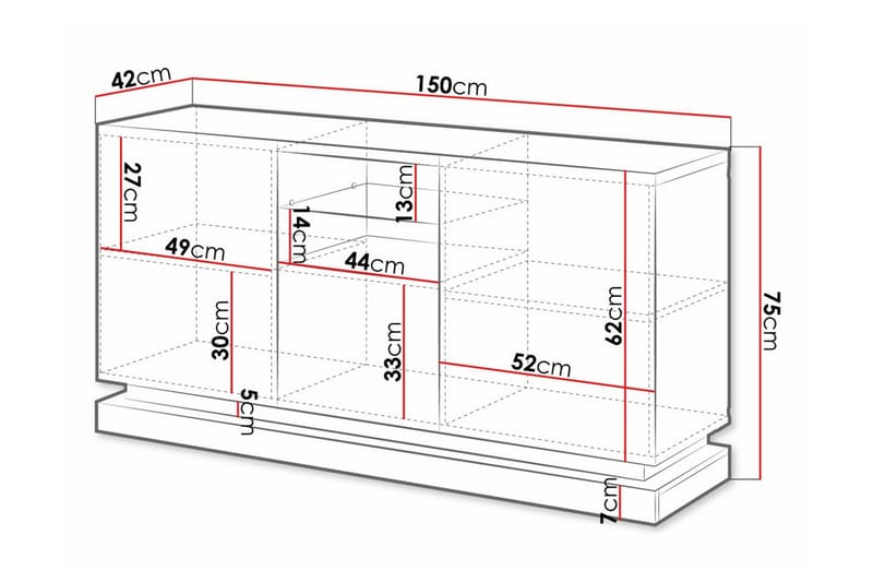 Highboard Juniskär - Svart - Oppbevaring - Skap - Oppbevaringsskap