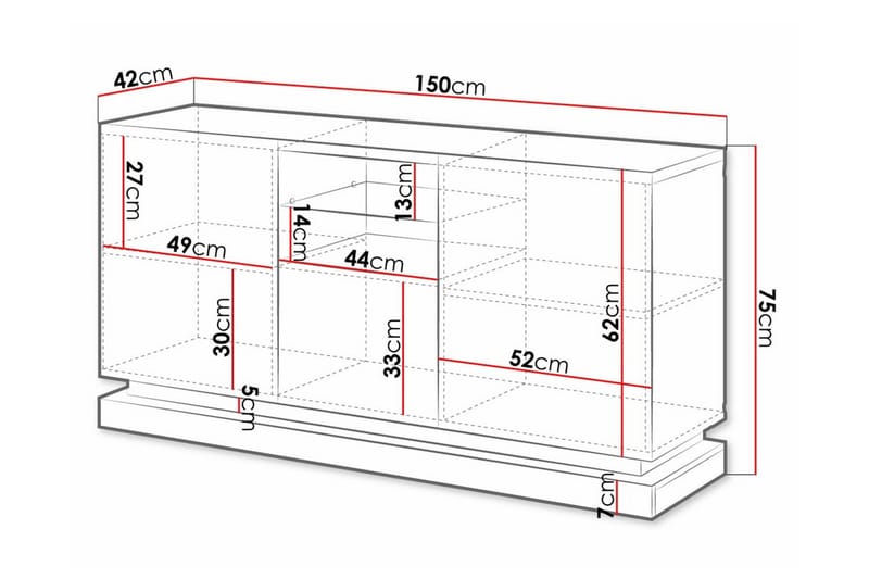 Highboard Juniskär - Svart - Oppbevaring - Skap - Oppbevaringsskap