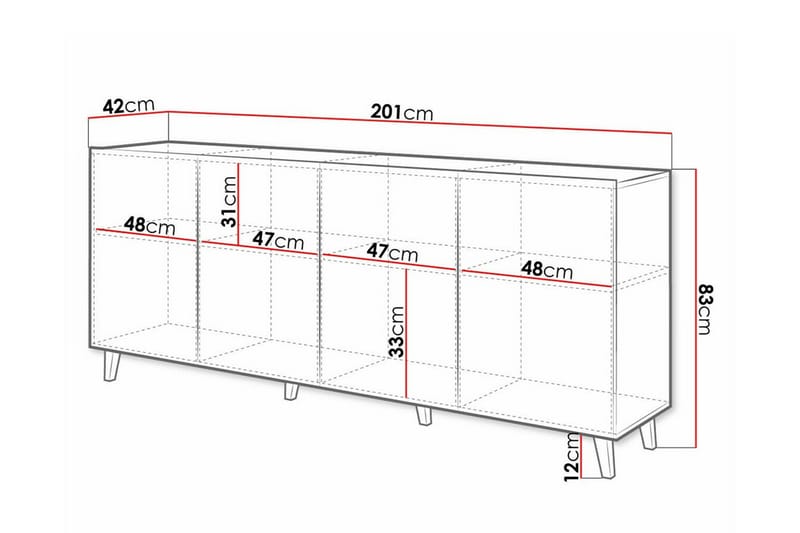 Highboard Juniskär - Svart - Oppbevaring - Skap - Oppbevaringsskap