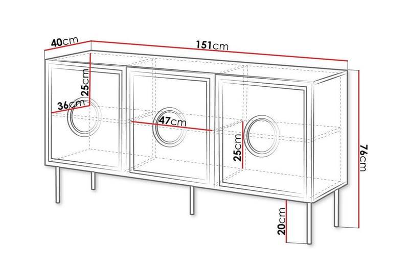 Highboard Juniskär - Svart - Oppbevaring - Skap - Oppbevaringsskap