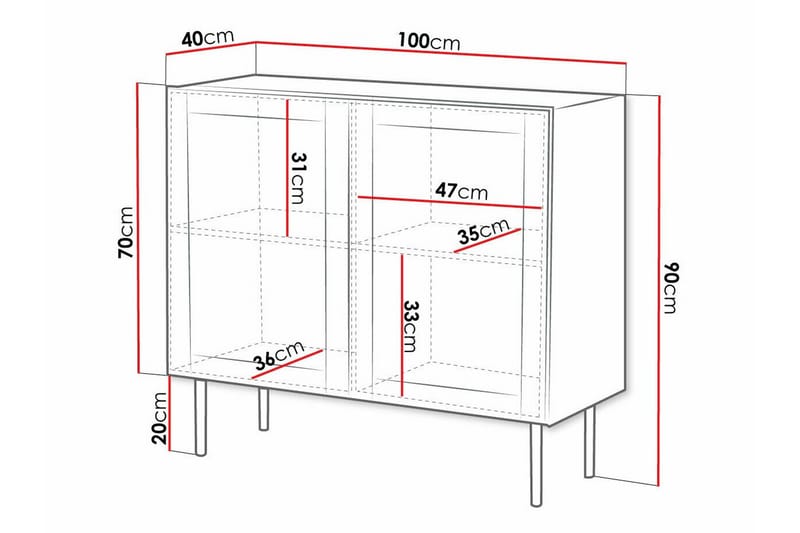 Highboard Juniskär - Svart - Oppbevaring - Skap - Oppbevaringsskap