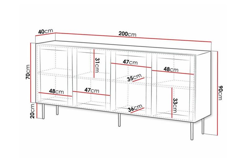 Highboard Juniskär - Svart - Oppbevaring - Skap - Oppbevaringsskap