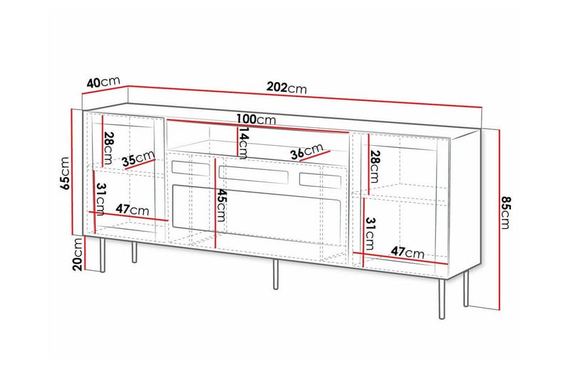 Highboard Juniskär - Svart - Oppbevaring - Skap - Oppbevaringsskap