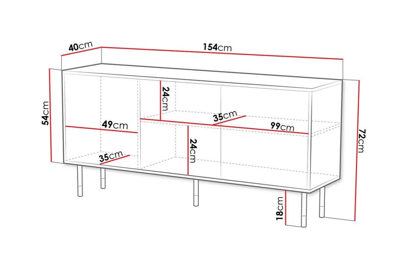 Highboard Juniskär - Svart - Oppbevaring - Skap - Oppbevaringsskap