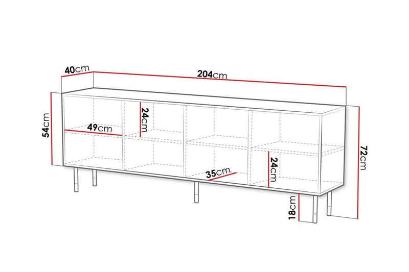 Highboard Juniskär - Svart - Oppbevaring - Skap - Oppbevaringsskap