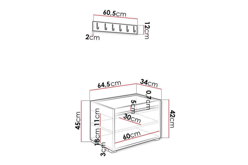 Highboard Kenmare - Gul/Hvit - Oppbevaring - Skap - Oppbevaringsskap