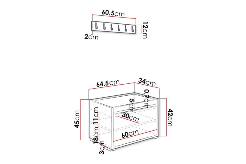 Highboard Kenmare - Gul/Hvit - Oppbevaring - Skap - Oppbevaringsskap