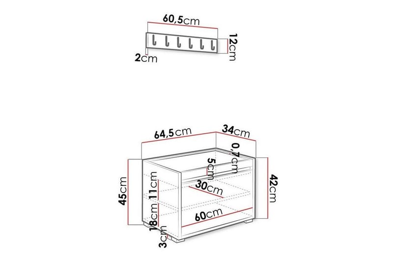 Highboard Kenmare - Hvit - Oppbevaring - Skap - Oppbevaringsskap