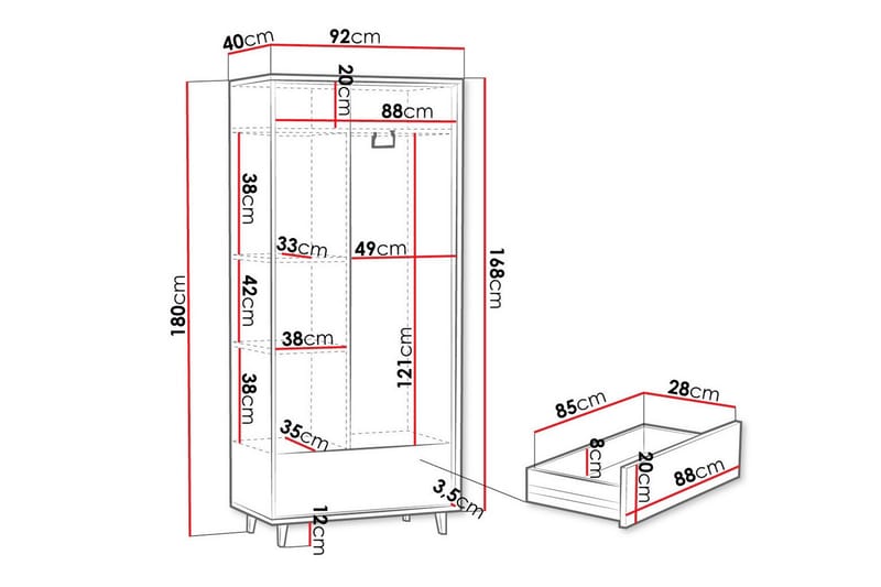 Highboard Kintore - Brun - Oppbevaring - Skap - Oppbevaringsskap