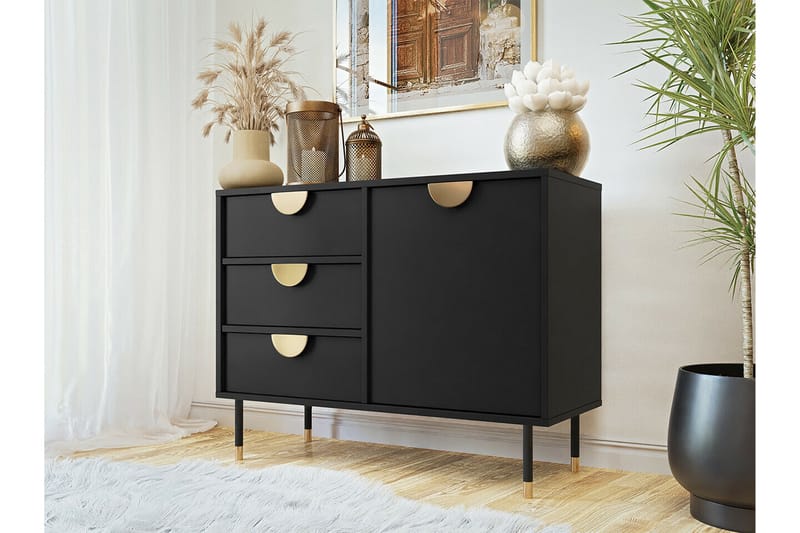 Highboard Kintore - Svart - Oppbevaring - Skap - Oppbevaringsskap