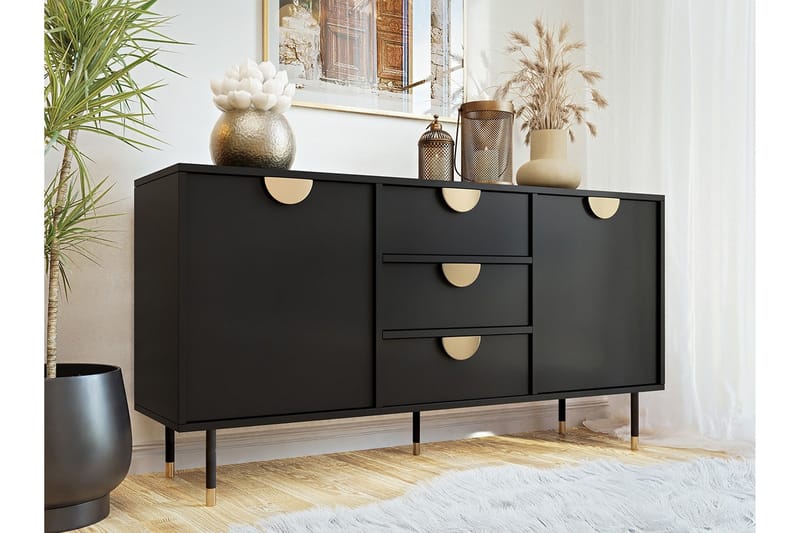 Highboard Kintore - Svart - Oppbevaring - Skap - Oppbevaringsskap