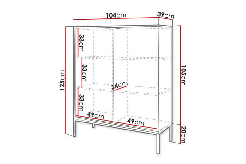 Highboard Klinkerville - Hvid - Oppbevaring - Skap - Oppbevaringsskap