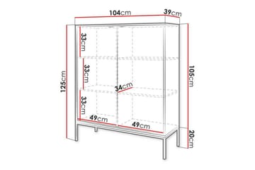 Highboard Klinkerville - Hvid - Oppbevaring - Skap - Oppbevaringsskap