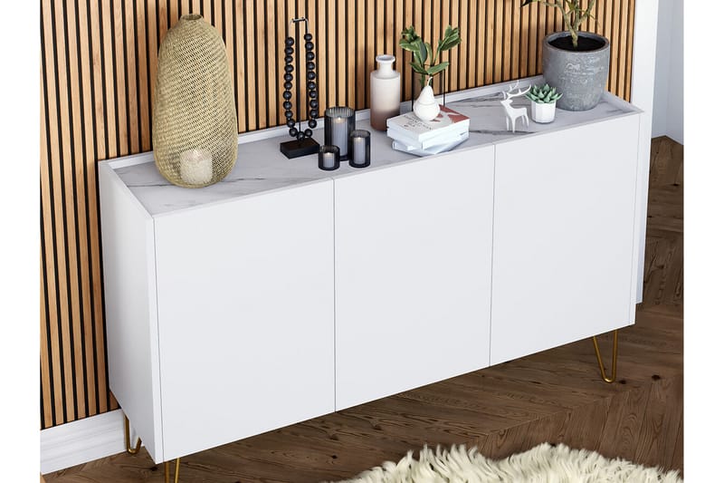 Highboard Klinkerville - Hvid - Oppbevaring - Skap - Oppbevaringsskap