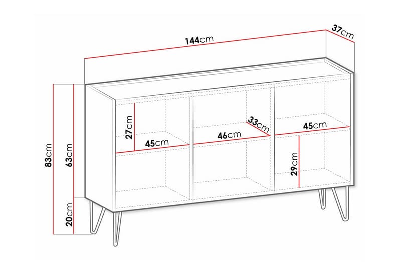 Highboard Klinkerville - Hvid - Oppbevaring - Skap - Oppbevaringsskap