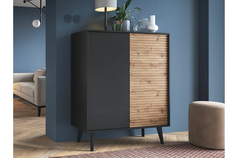 Highboard Klinkerville - Svart - Oppbevaring - Skap - Oppbevaringsskap