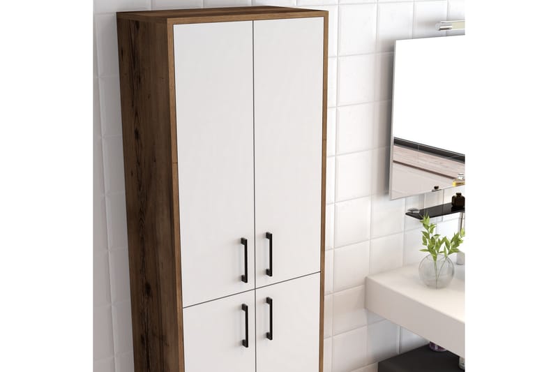 Highboard Kotzen 60x35 cm - Mørkebrun/Hvit - Oppbevaring - Skap - Oppbevaringsskap