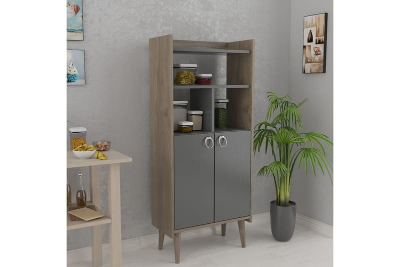 Highboard Lagomood 60x30 cm - Antrasitt/Mørkebrun - Oppbevaring - Skap - Oppbevaringsskap