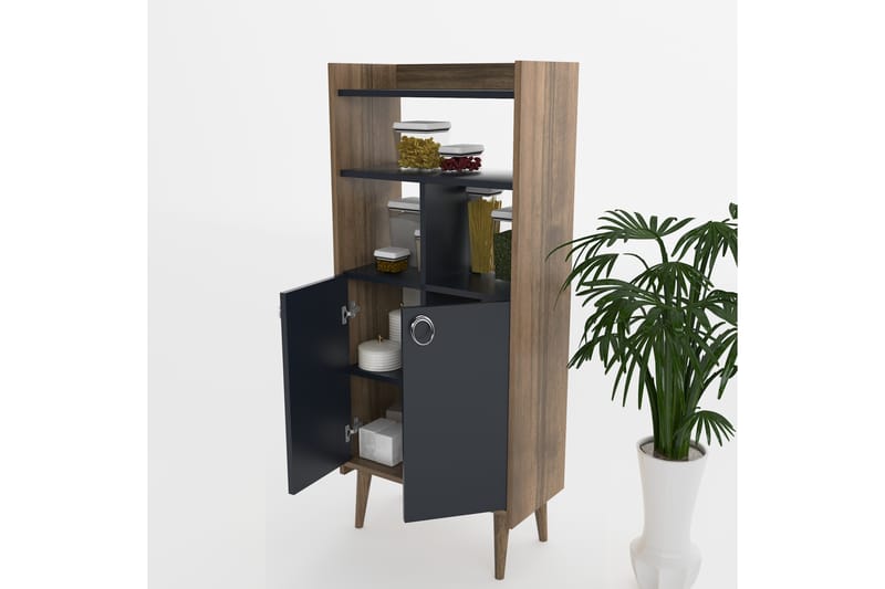 Highboard Lagomood 60x30 cm - Antrasitt/Mørkebrun - Oppbevaring - Skap - Oppbevaringsskap