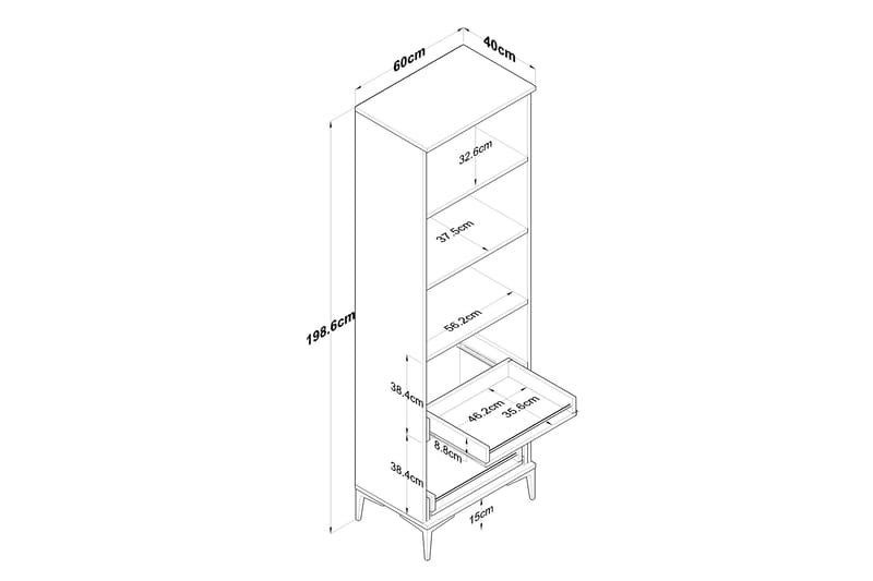 Highboard Manorma - Hvit - Oppbevaring - Skap - Oppbevaringsskap