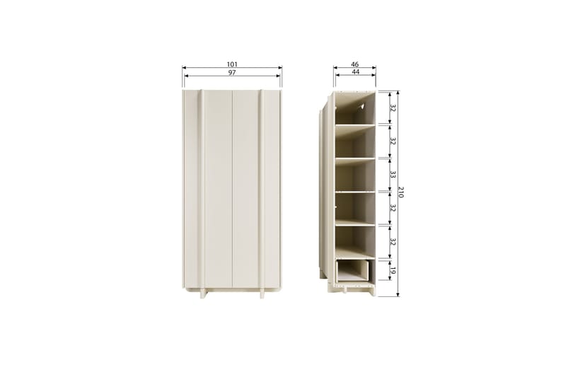 Highboard Morya - Beige - Oppbevaring - Skap - Oppbevaringsskap