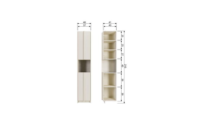 Highboard Morya - Beige - Oppbevaring - Skap - Oppbevaringsskap