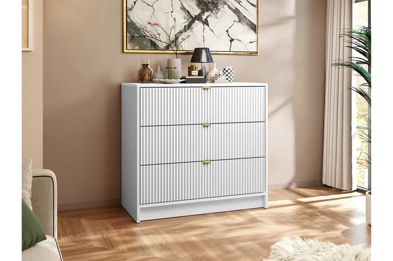 Highboard Novaj - Hvid - Oppbevaring - Skap - Oppbevaringsskap