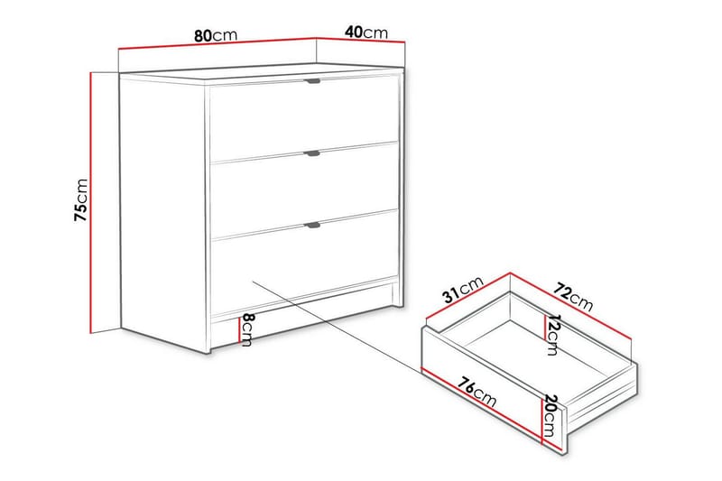 Highboard Novaj - Svart - Oppbevaring - Skap - Oppbevaringsskap