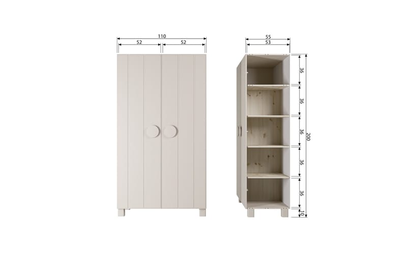 Highboard Ragini - Beige - Oppbevaring - Skap - Oppbevaringsskap