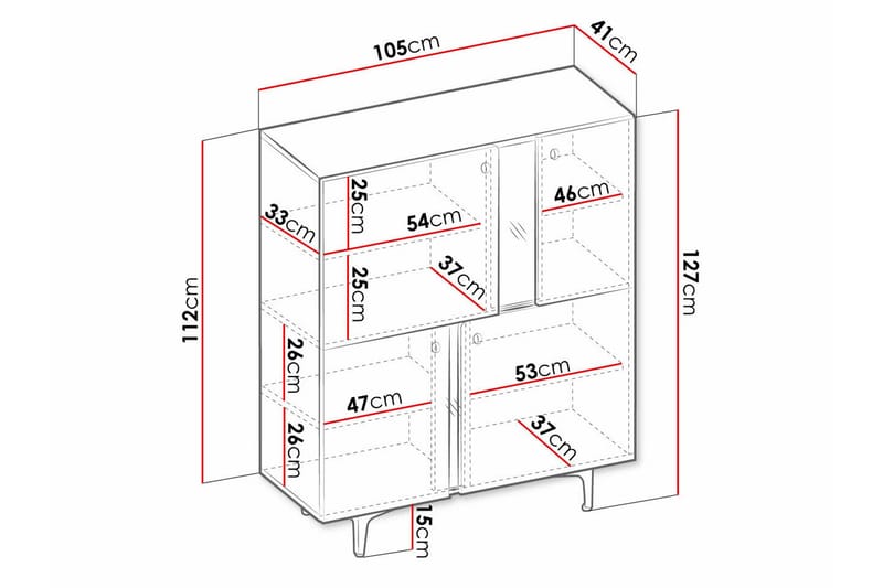 Highboard Rathmore - Grøn - Oppbevaring - Skap - Oppbevaringsskap