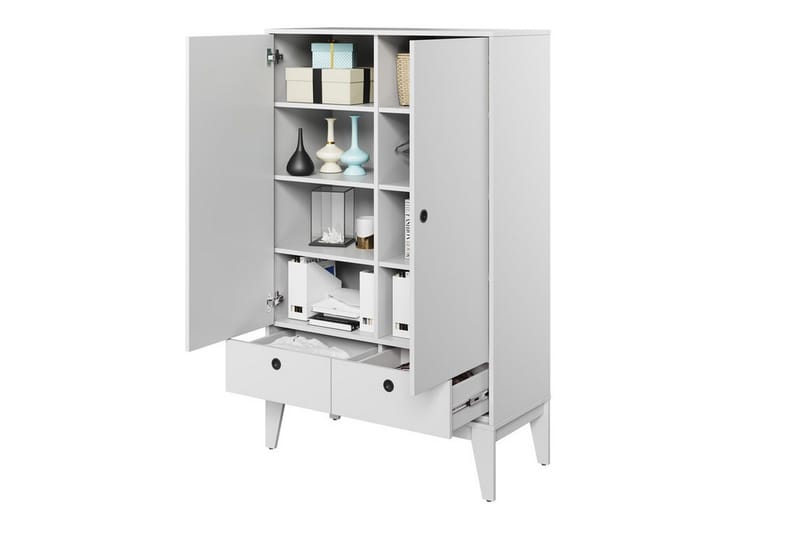 Highboard Rathmore - Hvid - Oppbevaring - Skap - Oppbevaringsskap