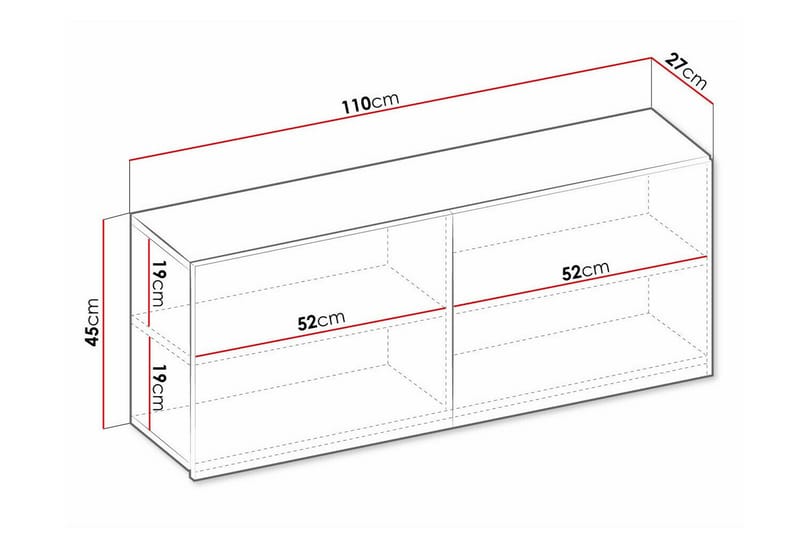 Highboard Rathmore - Lysegrå - Oppbevaring - Skap - Oppbevaringsskap