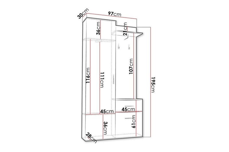 Highboard Rosehall - Svart - Oppbevaring - Skap - Oppbevaringsskap