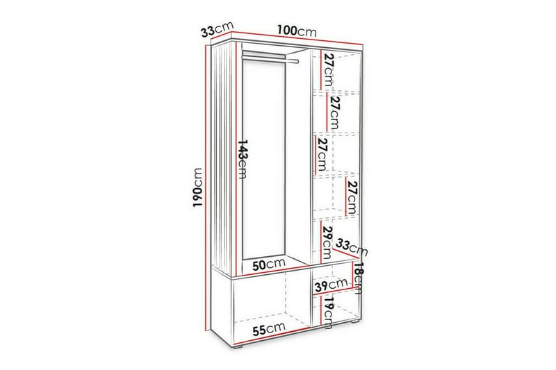 Highboard Rosehall - Svart - Oppbevaring - Skap - Oppbevaringsskap