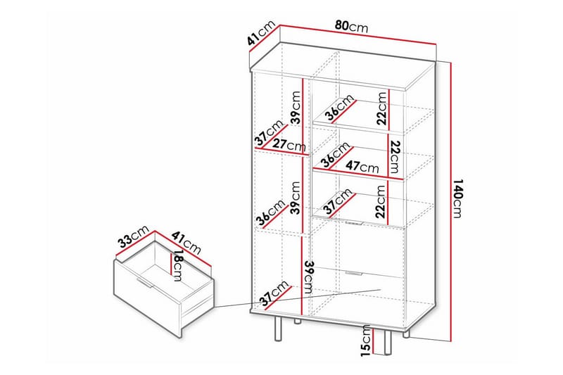 Highboard Staffin - Cashmere - Oppbevaring - Skap - Oppbevaringsskap