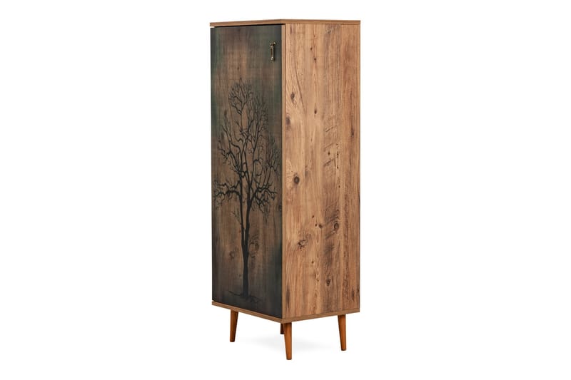 Highboard Tre 38x50 cm - Grønn/Natur - Oppbevaring - Skap - Oppbevaringsskap