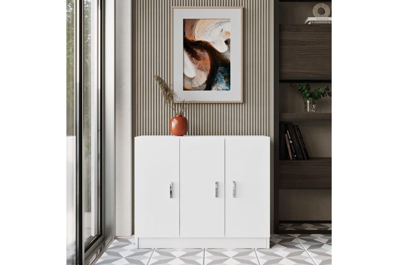 Highboard Tully 38x89 cm - Hvit - Oppbevaring - Skap - Oppbevaringsskap