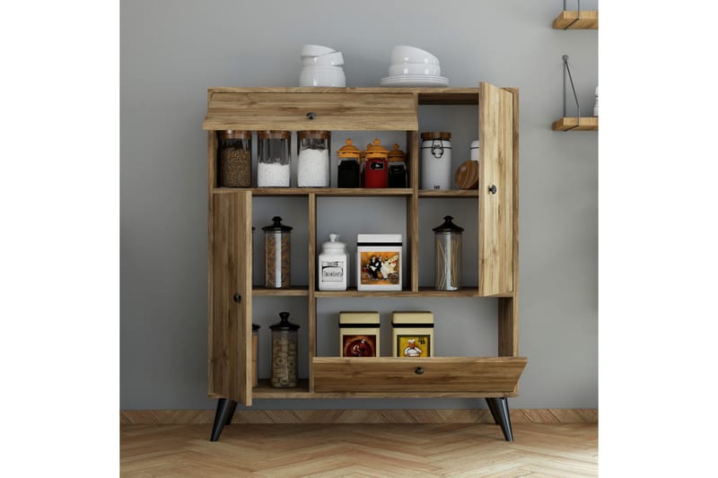 Highboard Zevenhoven 35x105 cm - Valnøtt - Oppbevaring - Skap - Oppbevaringsskap