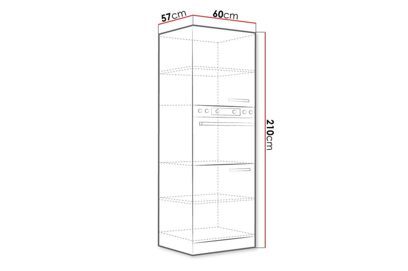 Kjøkkenskap Bianco 60x57x210 cm - Oppbevaring - Skap - Oppbevaringsskap