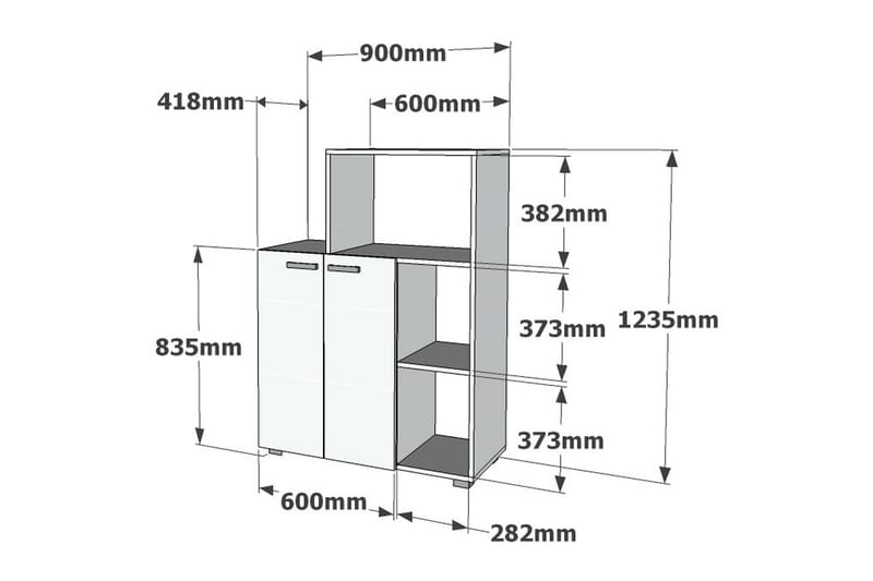 Kjøkkenskap Greyleigh 88 cm - Hvit - Oppbevaring - Skap - Oppbevaringsskap