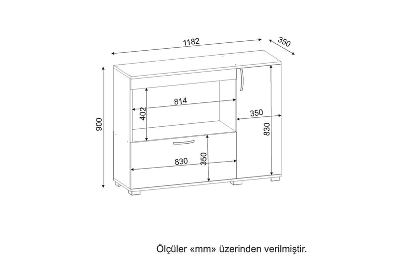 Kjøkkenskap Lovetro 118 cm - Hvit|Brun - Oppbevaring - Skap - Oppbevaringsskap